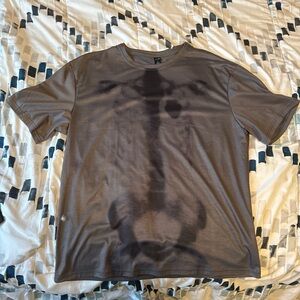 Grey and black skeleton tee
